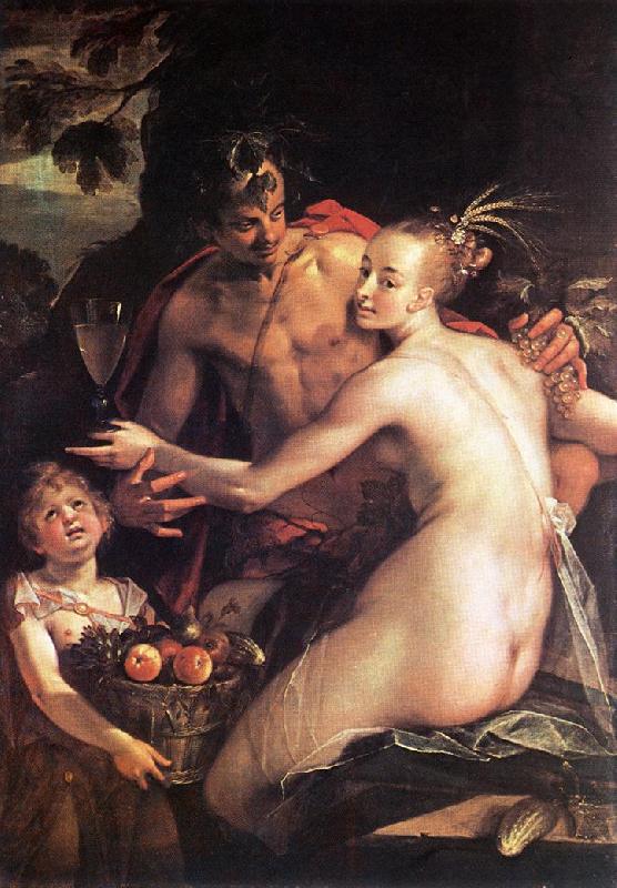 AACHEN, Hans von Bacchus, Ceres and Cupid oil painting image